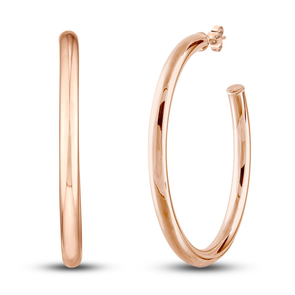 Polished Hoop Earrings 14K Rose Gold 50mm MwLDiw7a Polished Hoop Earrings 14K Rose Gold 50mm MwLDiw7a
