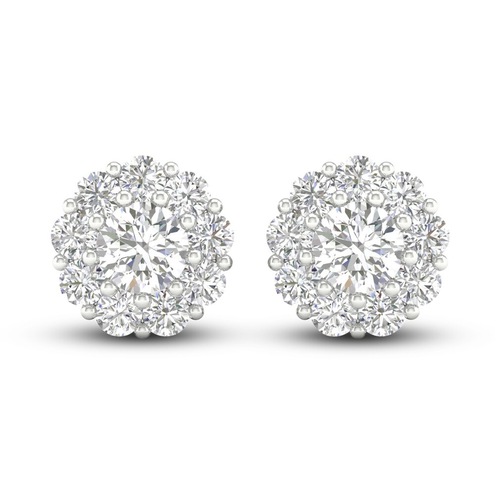 Lab-Created Diamond Earrings 2 ct tw Round 14K White Gold N9Bo8ENw Lab-Created Diamond Earrings 2 ct tw Round 14K White Gold N9Bo8ENw
