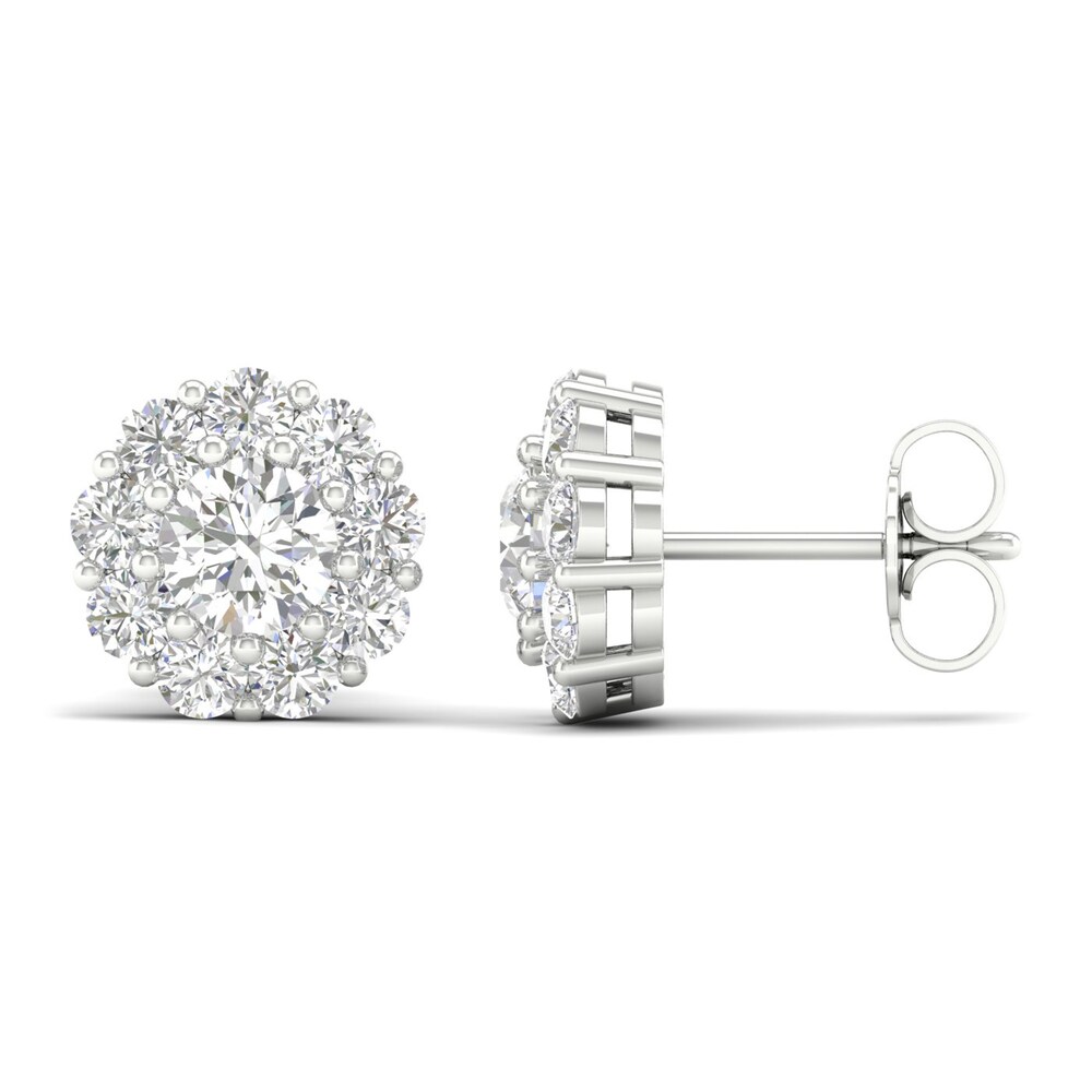 Lab-Created Diamond Earrings 2 ct tw Round 14K White Gold N9Bo8ENw Lab-Created Diamond Earrings 2 ct tw Round 14K White Gold N9Bo8ENw