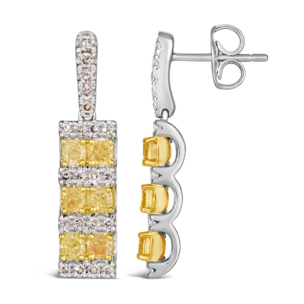 Le Vian Sunny Yellow Diamond Dangle Earrings 1-1/2 ct tw Round 14K Two-Tone Gold NAT1eHaT Le Vian Sunny Yellow Diamond Dangle Earrings 1-1/2 ct tw Round 14K Two-Tone Gold NAT1eHaT