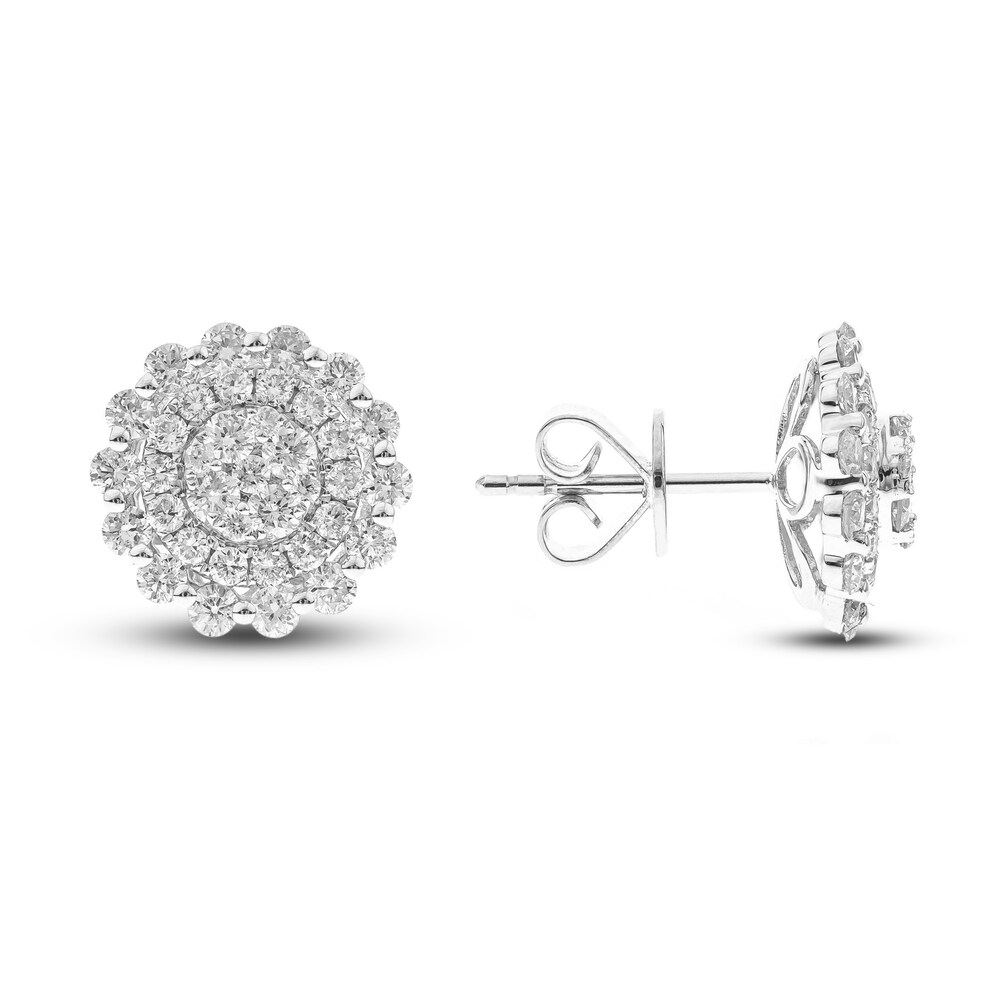 Diamond Stud Earrings 1-1/3 ct tw Round 14K White Gold NHL5g7fT Diamond Stud Earrings 1-1/3 ct tw Round 14K White Gold NHL5g7fT