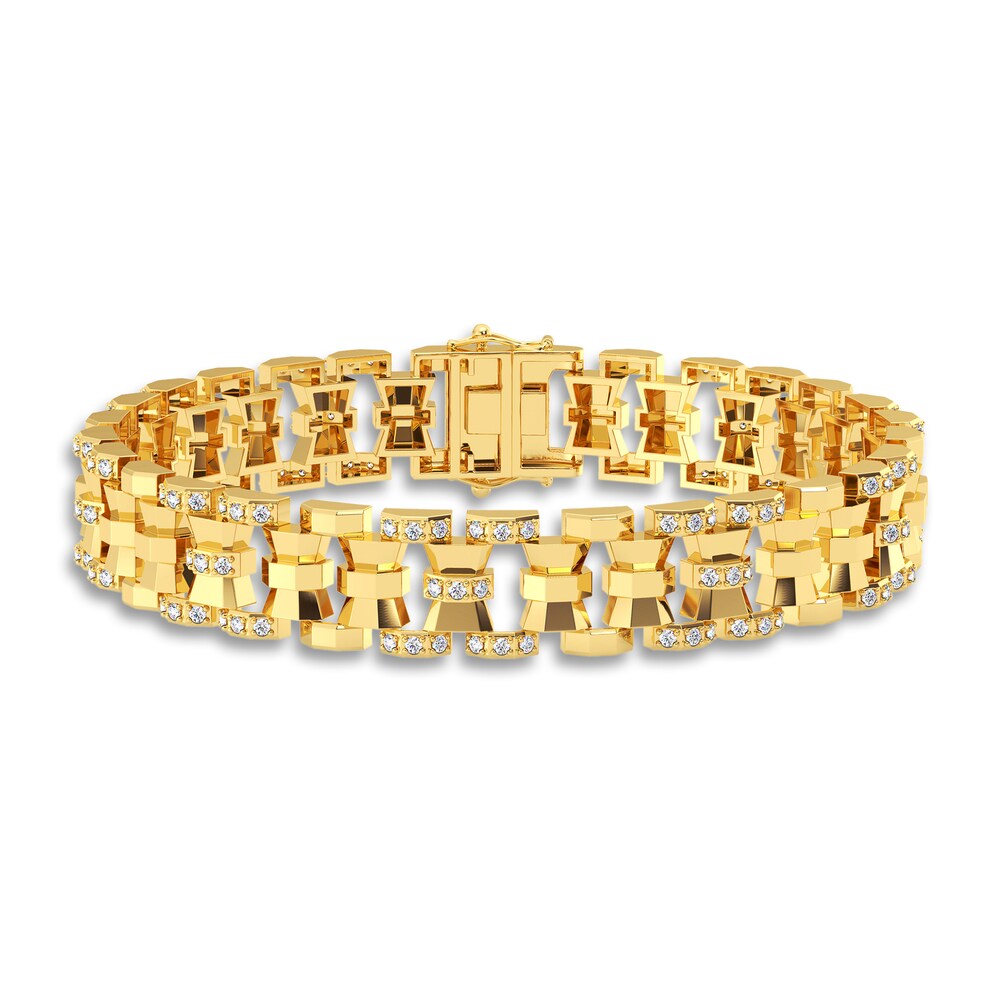 Men's Diamond Bracelet 1 ct tw 14K Yellow Gold 8.5" NUQSAAl5 Men's Diamond Bracelet 1 ct tw 14K Yellow Gold 8.5" NUQSAAl5
