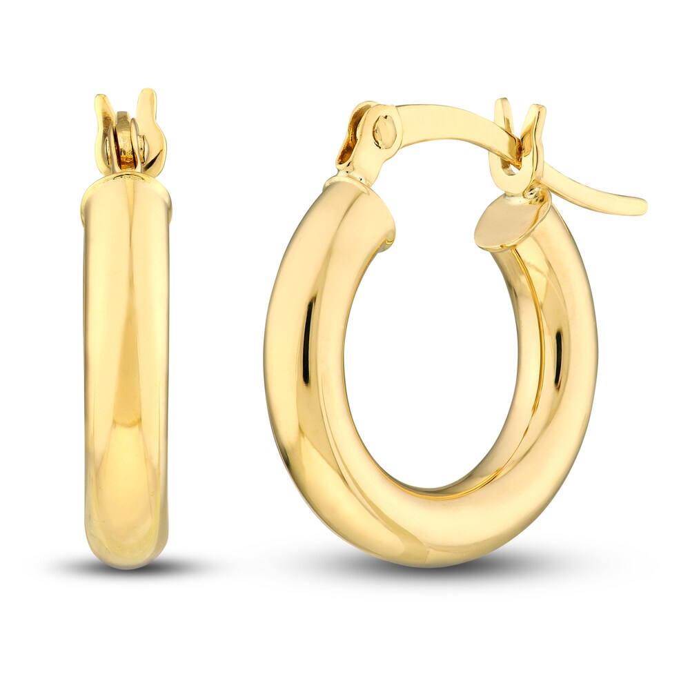 Polished Hoop Earrings 14K Yellow Gold 15mm NVqwDjgy Polished Hoop Earrings 14K Yellow Gold 15mm NVqwDjgy