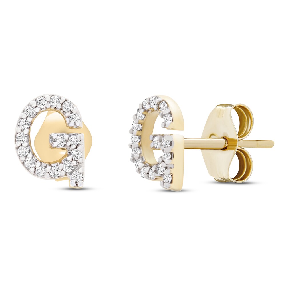 Diamond Letter G Earrings 1/10 ct tw Round 10K Yellow Gold NWdcpZY7 Diamond Letter G Earrings 1/10 ct tw Round 10K Yellow Gold NWdcpZY7