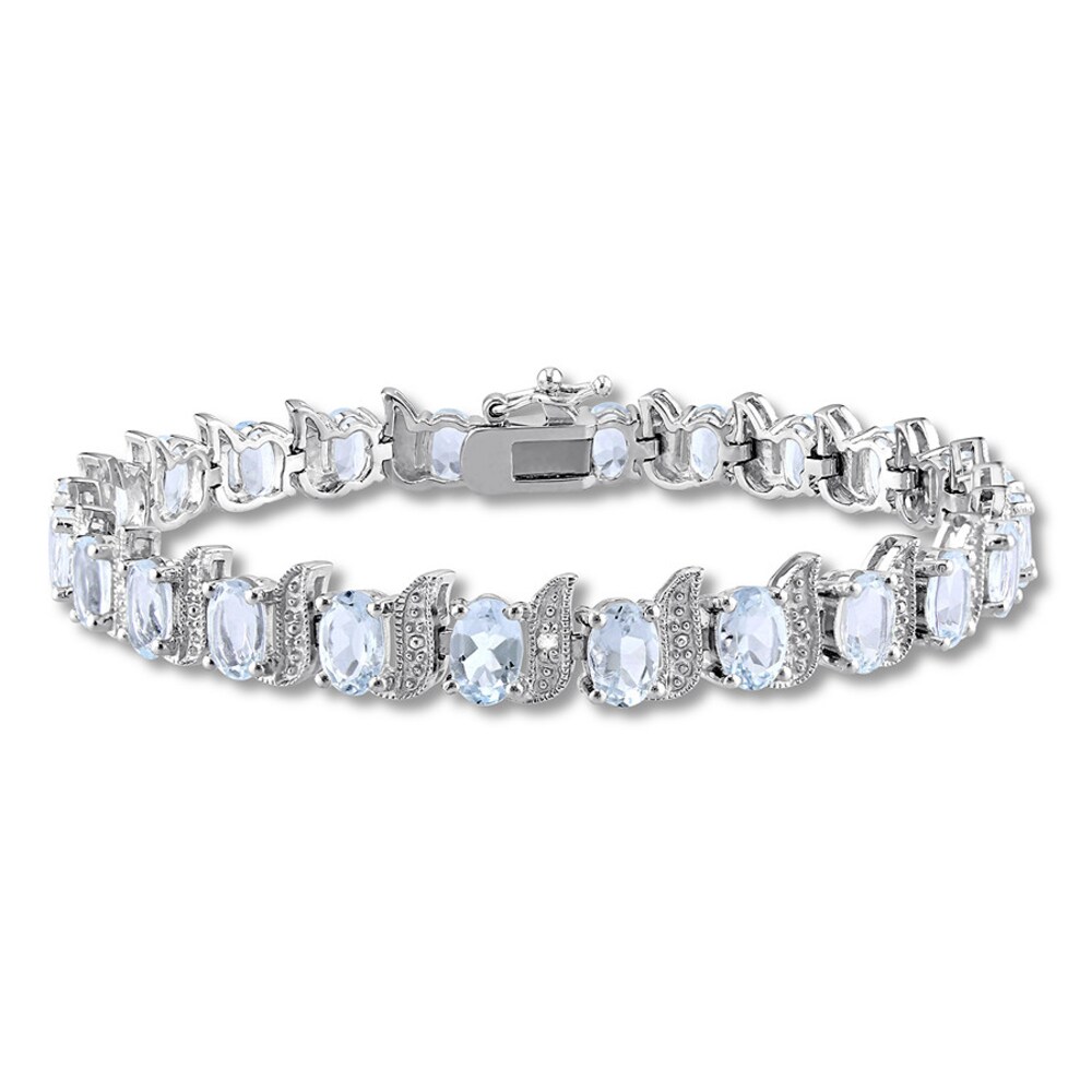 Aquamarine Bracelet Diamond Accents Sterling Silver NWmxJJhh Aquamarine Bracelet Diamond Accents Sterling Silver NWmxJJhh