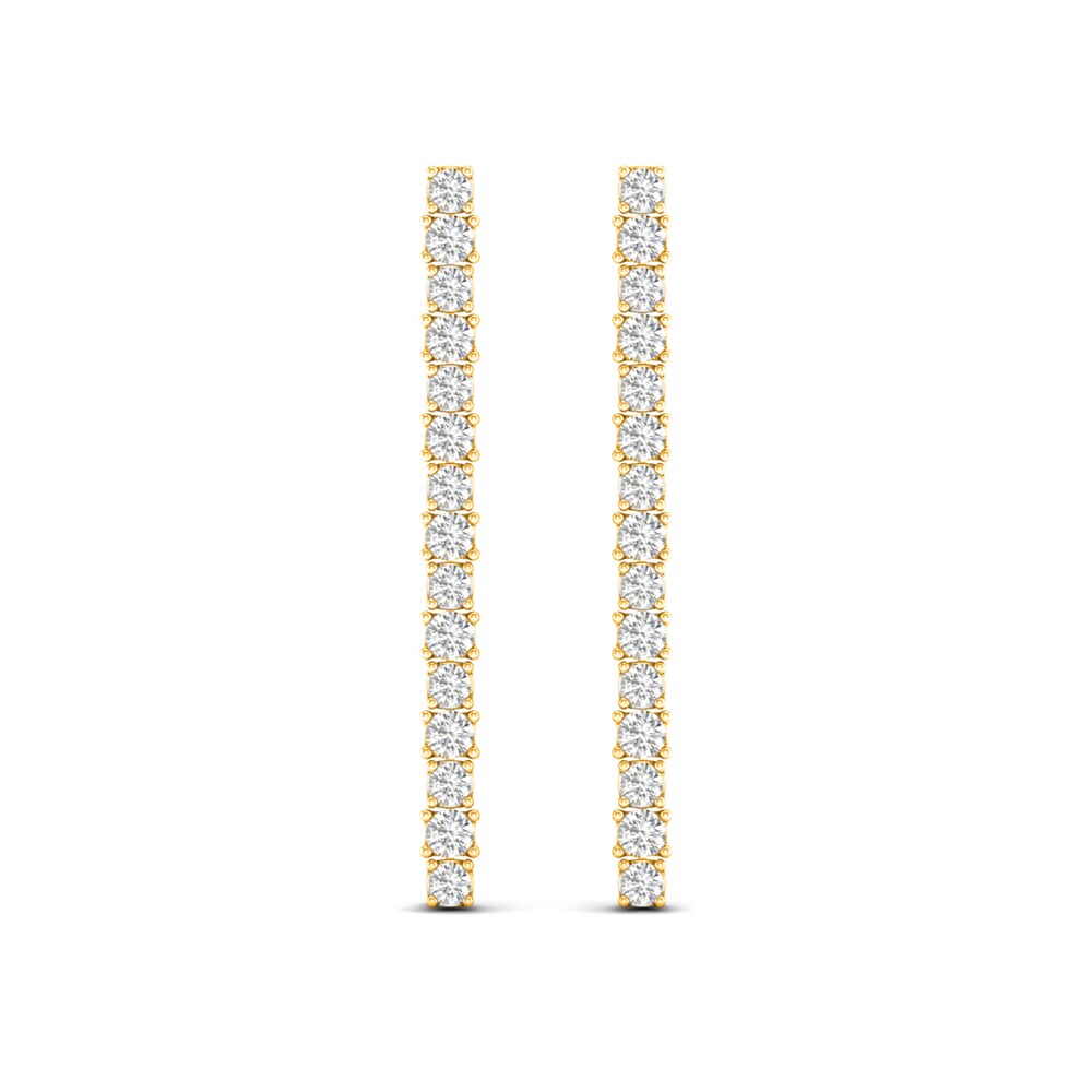 Lab-Created Diamond Linear Earrings 2 ct tw Round 14K Yellow Gold NoBi4mWH Lab-Created Diamond Linear Earrings 2 ct tw Round 14K Yellow Gold NoBi4mWH