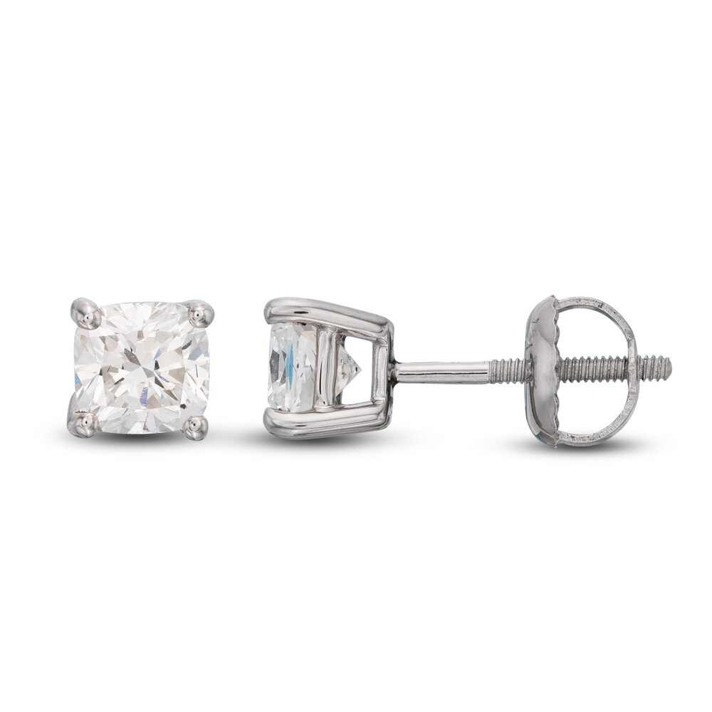Lab-Created Diamond Solitaire Stud Earrings 1 ct tw Cushion 14K White Gold (SI2/F) O6SPFjKh Lab-Created Diamond Solitaire Stud Earrings 1 ct tw Cushion 14K White Gold (SI2/F) O6SPFjKh
