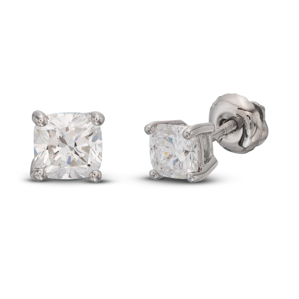 Lab-Created Diamond Solitaire Stud Earrings 1 ct tw Cushion 14K White Gold (SI2/F) O6SPFjKh Lab-Created Diamond Solitaire Stud Earrings 1 ct tw Cushion 14K White Gold (SI2/F) O6SPFjKh