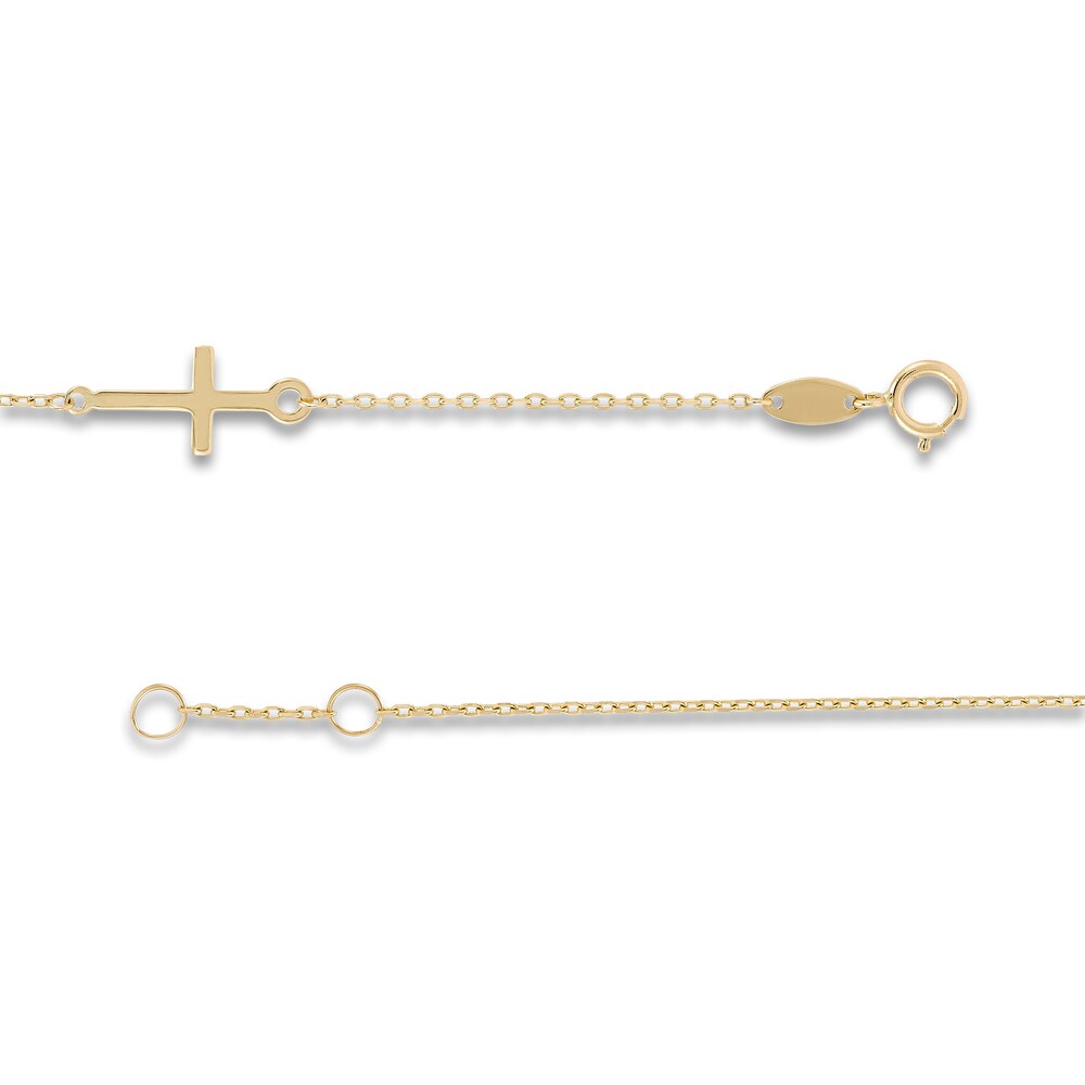 Cross Plaque ID Bracelet 14K yellow Gold 6\" O7TuqVFB Cross Plaque ID Bracelet 14K yellow Gold 6\" O7TuqVFB