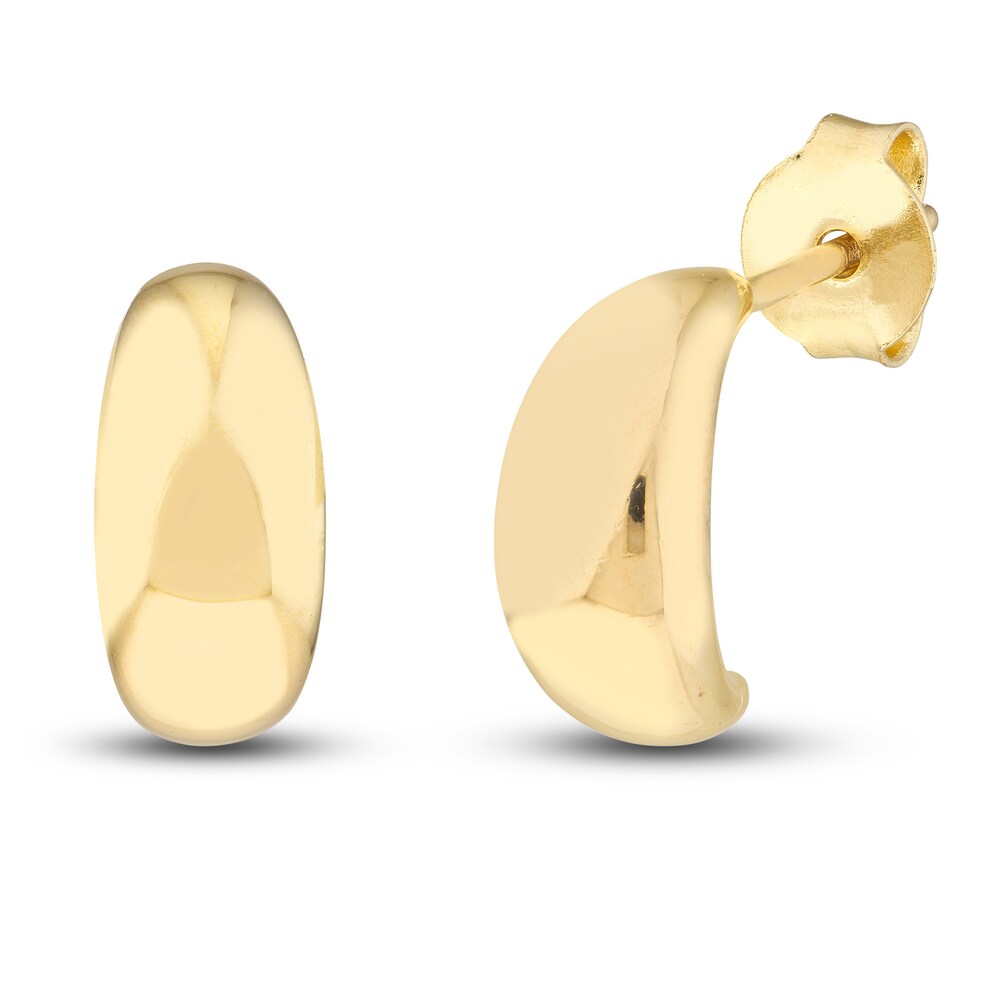 Half Hoop Earrings 14K Yellow Gold OLQ8N1vm Half Hoop Earrings 14K Yellow Gold OLQ8N1vm