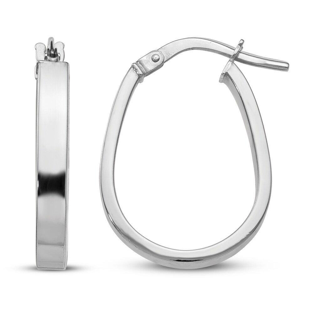 U-Shape Hoop Earrings 14K White Gold OTnflZmL U-Shape Hoop Earrings 14K White Gold OTnflZmL