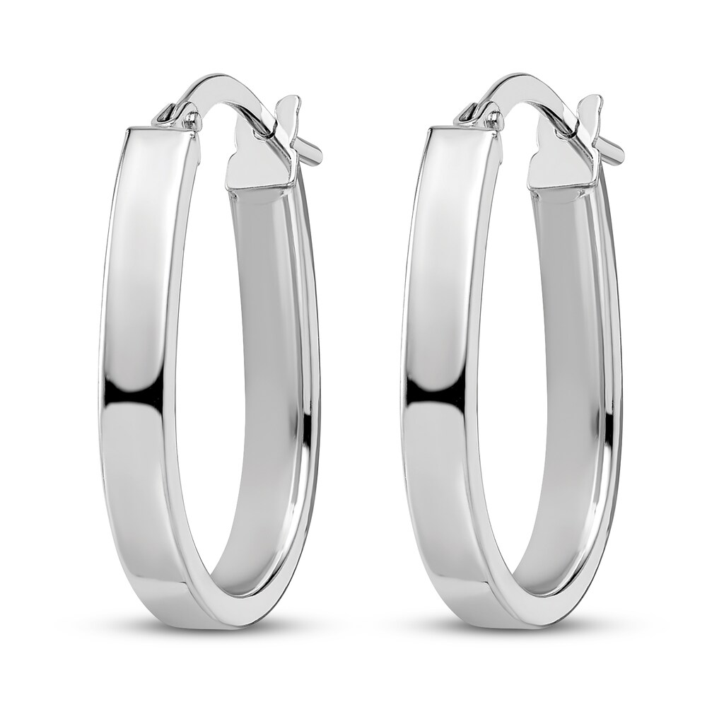 U-Shape Hoop Earrings 14K White Gold OTnflZmL U-Shape Hoop Earrings 14K White Gold OTnflZmL
