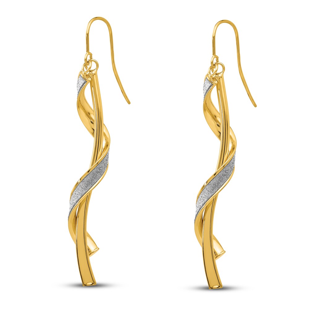 Glitter Infused Spiral Dangle Earrings 14K Yellow Gold OUfGKhXk Glitter Infused Spiral Dangle Earrings 14K Yellow Gold OUfGKhXk