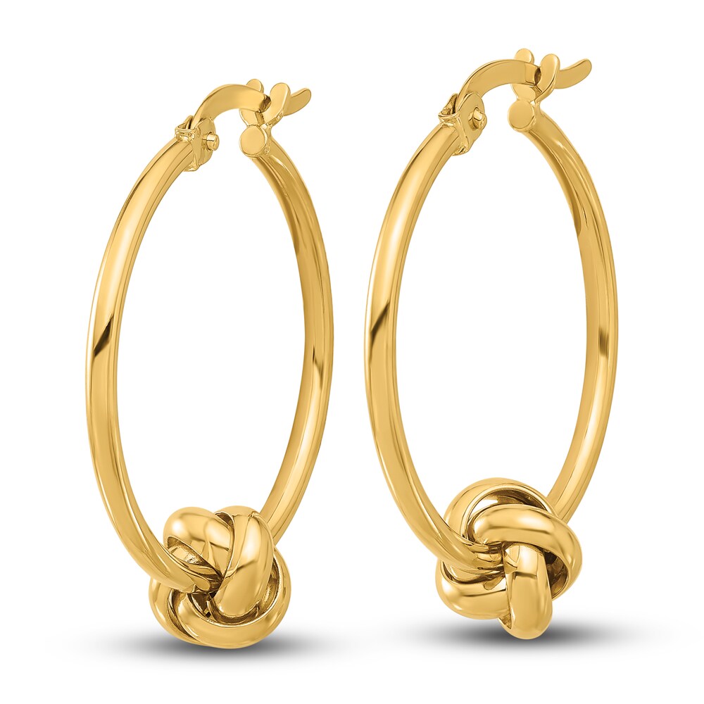 High-Polish Knotted Hoop Earrings 14K Yellow Gold OXlYPM0W High-Polish Knotted Hoop Earrings 14K Yellow Gold OXlYPM0W