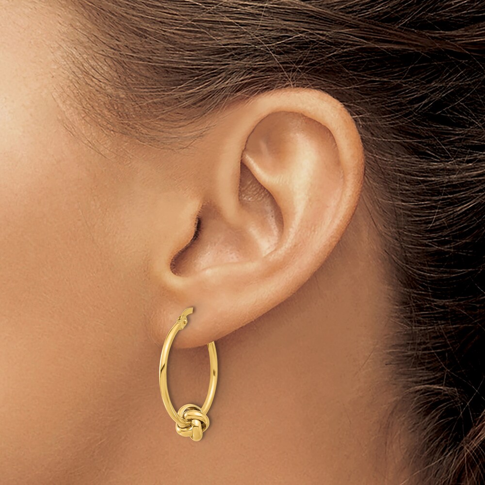 High-Polish Knotted Hoop Earrings 14K Yellow Gold OXlYPM0W High-Polish Knotted Hoop Earrings 14K Yellow Gold OXlYPM0W