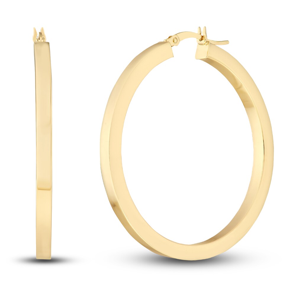 Polished Square Hoop Earrings 14K Yellow Gold 40mm OYWD6pWe Polished Square Hoop Earrings 14K Yellow Gold 40mm OYWD6pWe