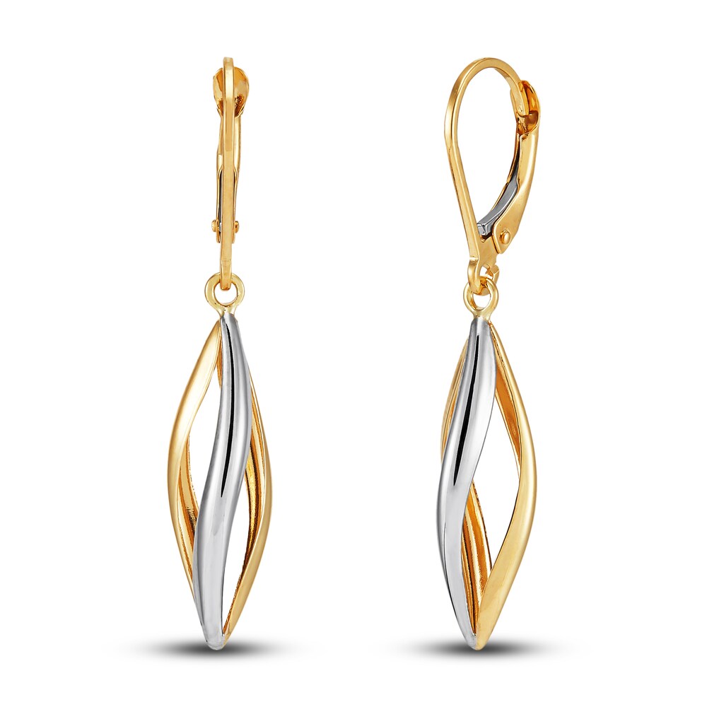 Marquise Swirl Drop Earrings 14K Two-Tone Gold OYZrMQT6 Marquise Swirl Drop Earrings 14K Two-Tone Gold OYZrMQT6