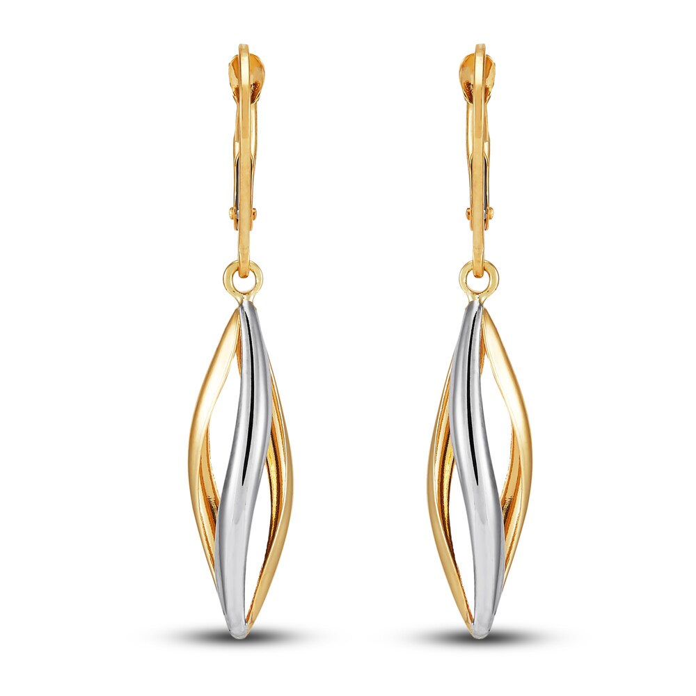 Marquise Swirl Drop Earrings 14K Two-Tone Gold OYZrMQT6 Marquise Swirl Drop Earrings 14K Two-Tone Gold OYZrMQT6