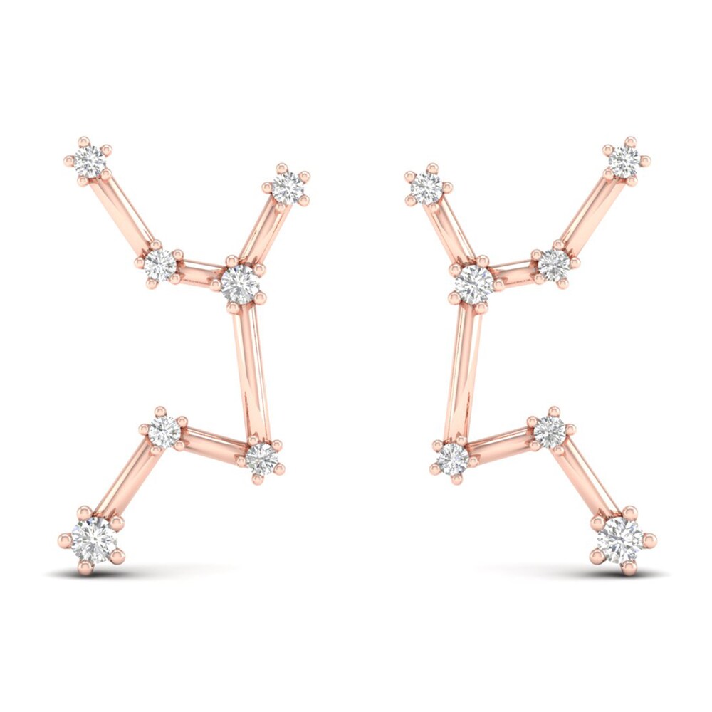 Diamond Virgo Constellation Earrings 1/8 ct tw Round 14K Rose Gold OYpLLqkM Diamond Virgo Constellation Earrings 1/8 ct tw Round 14K Rose Gold OYpLLqkM