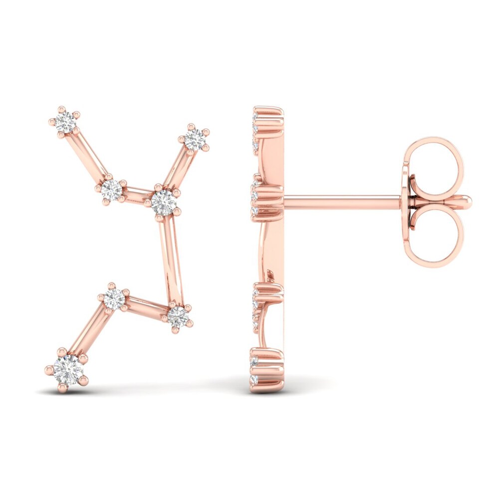 Diamond Virgo Constellation Earrings 1/8 ct tw Round 14K Rose Gold OYpLLqkM Diamond Virgo Constellation Earrings 1/8 ct tw Round 14K Rose Gold OYpLLqkM