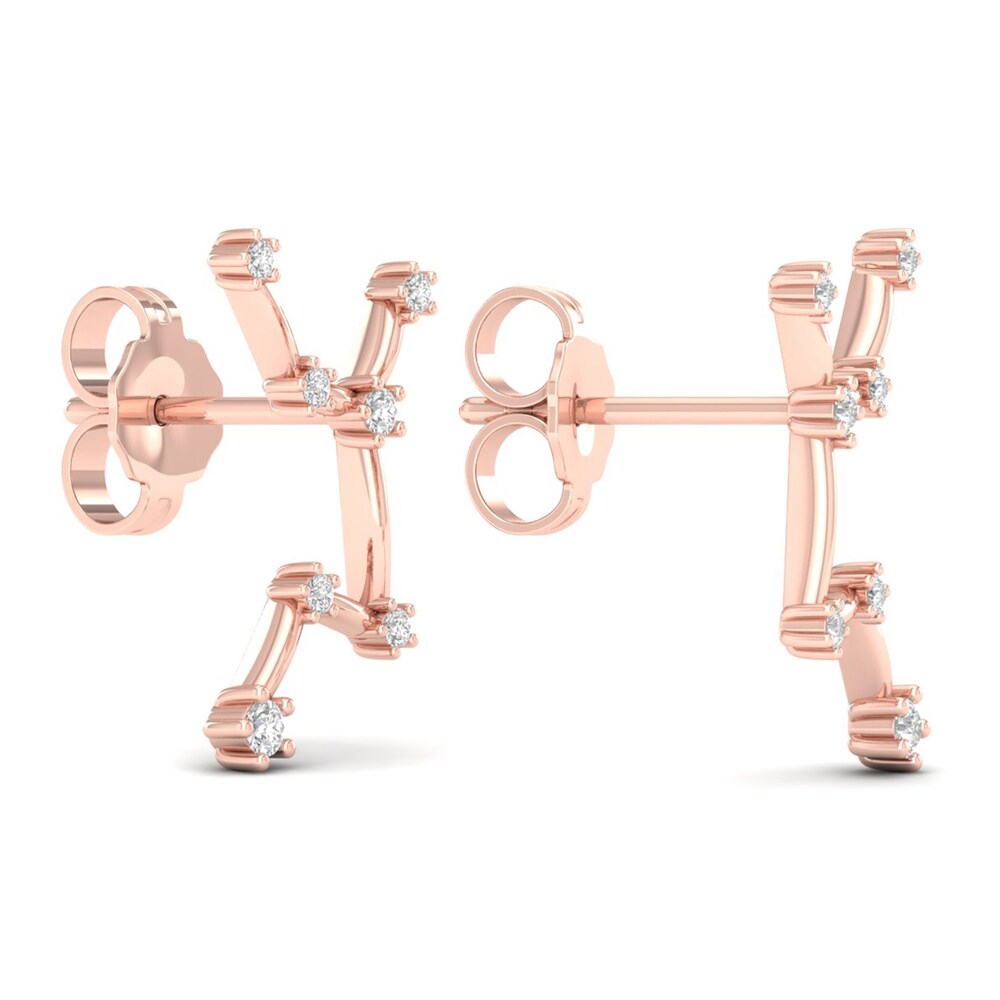 Diamond Virgo Constellation Earrings 1/8 ct tw Round 14K Rose Gold OYpLLqkM Diamond Virgo Constellation Earrings 1/8 ct tw Round 14K Rose Gold OYpLLqkM
