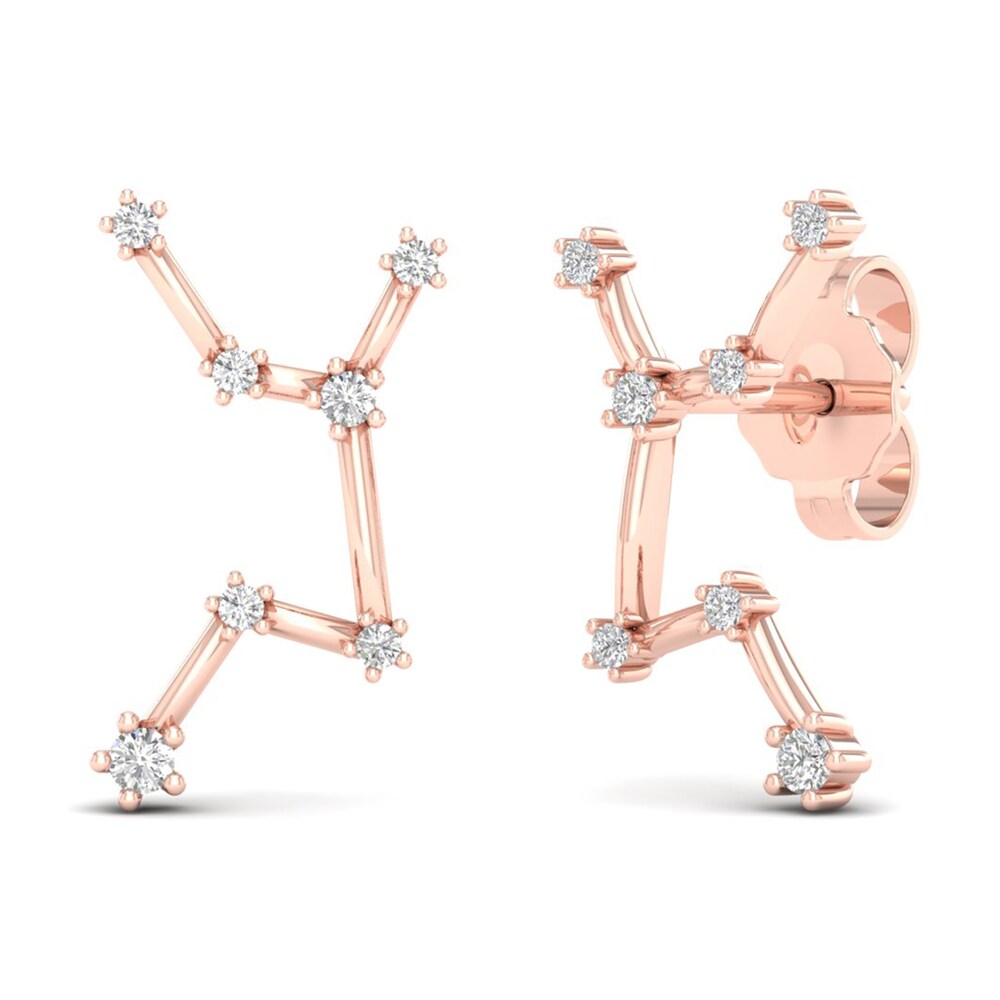 Diamond Virgo Constellation Earrings 1/8 ct tw Round 14K Rose Gold OYpLLqkM Diamond Virgo Constellation Earrings 1/8 ct tw Round 14K Rose Gold OYpLLqkM