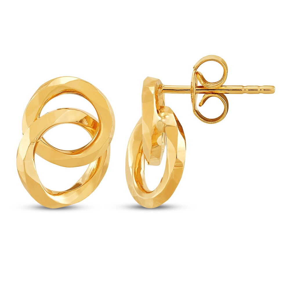 Open Interlocking Circle Stud Earrings 10K Yellow Gold OeLAe2cU Open Interlocking Circle Stud Earrings 10K Yellow Gold OeLAe2cU