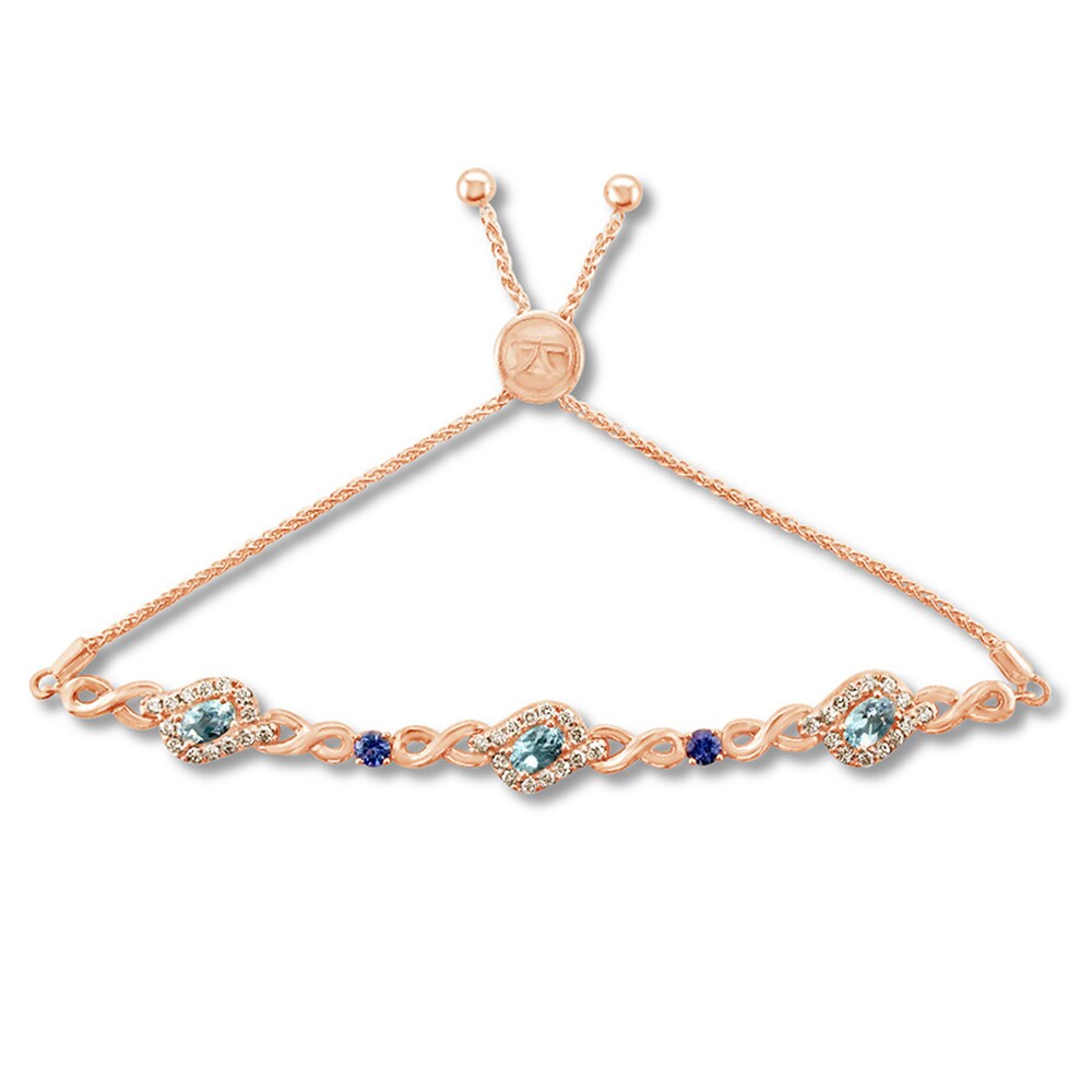 Le Vian Aquamarine Bolo Bracelet 7/8 ct tw Diamonds 14K Strawberry Gold OjzY5evx Le Vian Aquamarine Bolo Bracelet 7/8 ct tw Diamonds 14K Strawberry Gold OjzY5evx