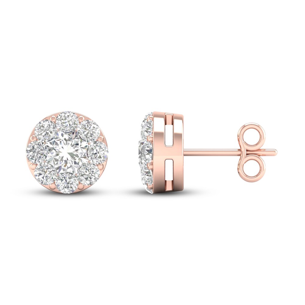 Diamond Stud Earrings 1 ct tw Round 14K Rose Gold OmmLGOdx Diamond Stud Earrings 1 ct tw Round 14K Rose Gold OmmLGOdx