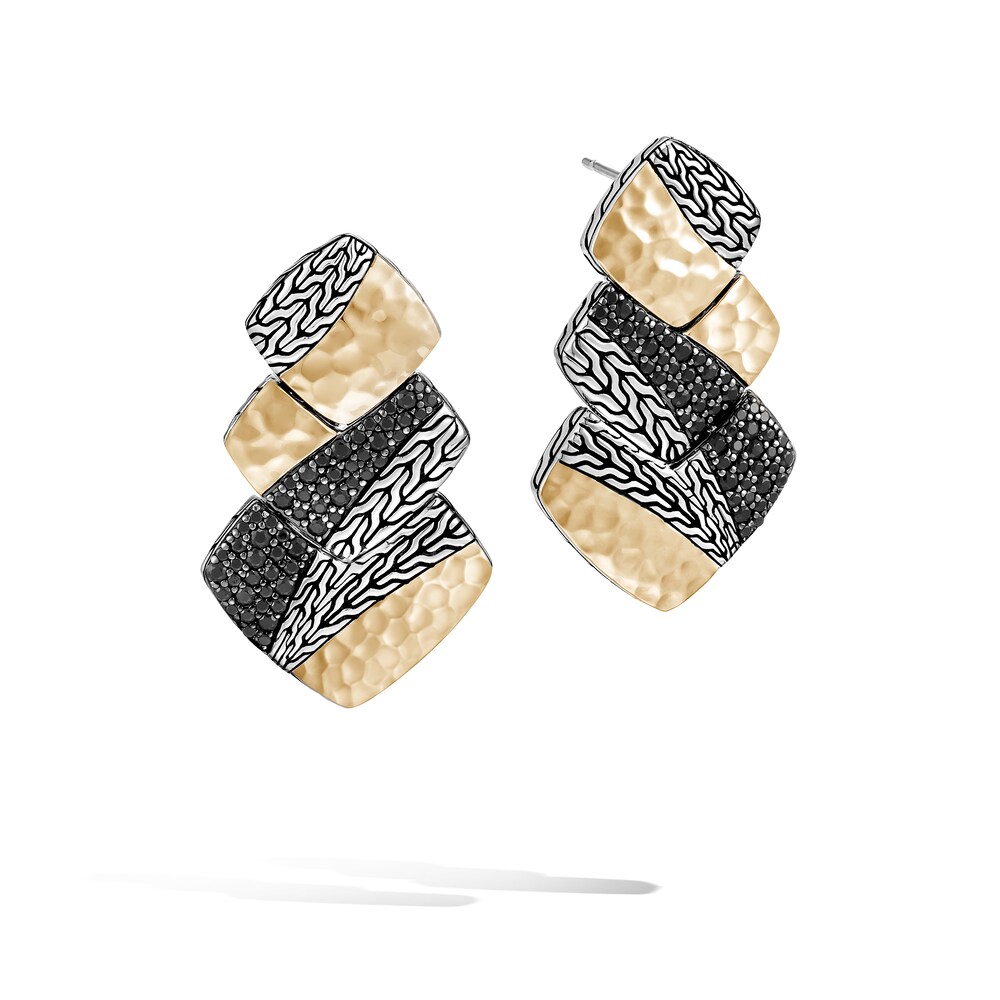 John Hardy Classic Chain Drop Earrings Natural Black Sapphire/Spinel Sterling Silver/18K Yellow Gold OrUgomx3 John Hardy Classic Chain Drop Earrings Natural Black Sapphire/Spinel Sterling Silver/18K Yellow Gold OrUgomx3