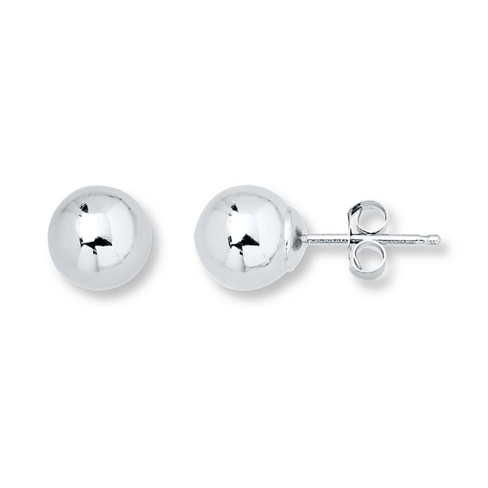 Ball Stud Earrings 6mm 14K White Gold Owa2knkA Ball Stud Earrings 6mm 14K White Gold Owa2knkA