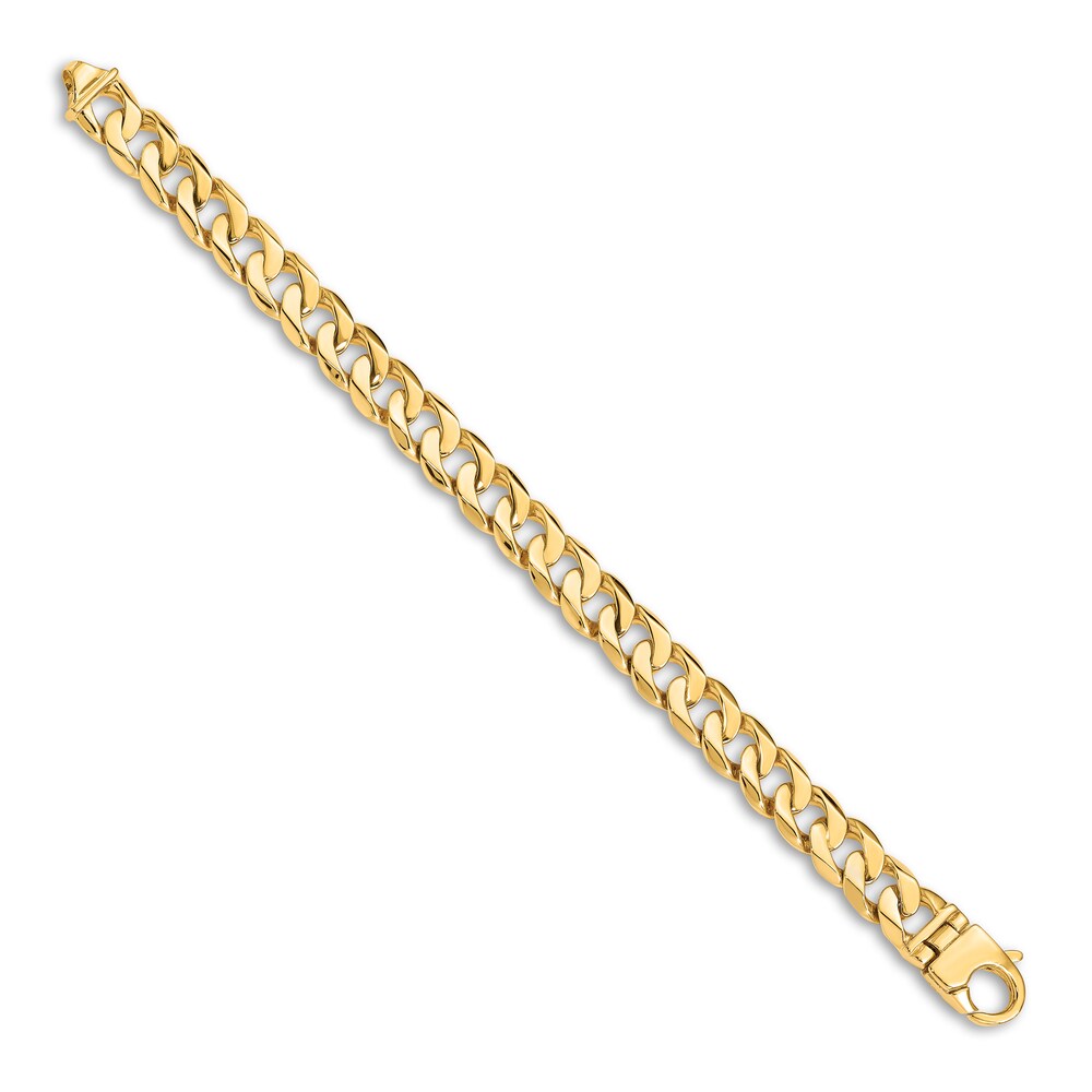 Men\'s Curb Link Bracelet 14K Yellow Gold 11.0mm 8.25\" OyD9nEbI