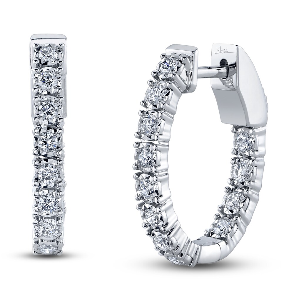 Shy Creation Diamond Oval Hoop Earrings 3/8 ct tw Round 14K White Gold SC55009478H0.75 P0kboCtP Shy Creation Diamond Oval Hoop Earrings 3/8 ct tw Round 14K White Gold SC55009478H0.75 P0kboCtP