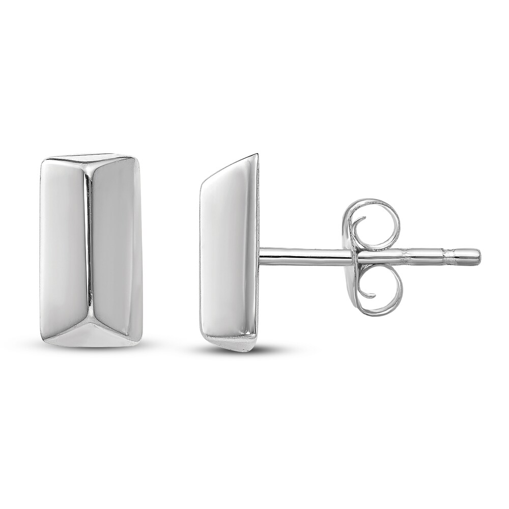 Fancy Bar Stud Earrings 14K White Gold P1KBtJjf Fancy Bar Stud Earrings 14K White Gold P1KBtJjf