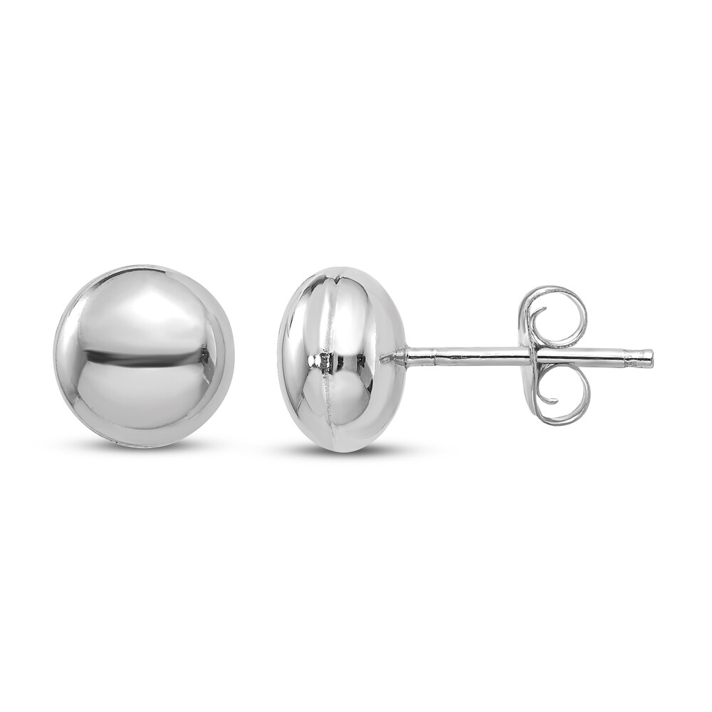 Button Stud Earrings 14K White Gold P5DoI51A Button Stud Earrings 14K White Gold P5DoI51A