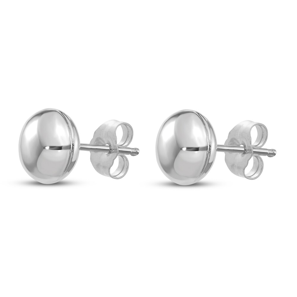 Button Stud Earrings 14K White Gold P5DoI51A Button Stud Earrings 14K White Gold P5DoI51A