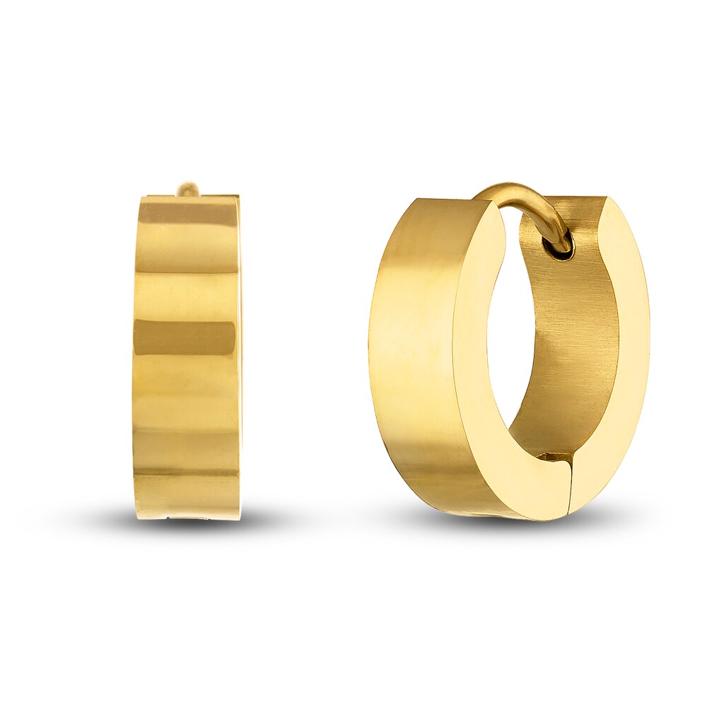 Huggie Earrings Gold Ion-Plated Stainless Steel 15mm P5VFx27i Huggie Earrings Gold Ion-Plated Stainless Steel 15mm P5VFx27i
