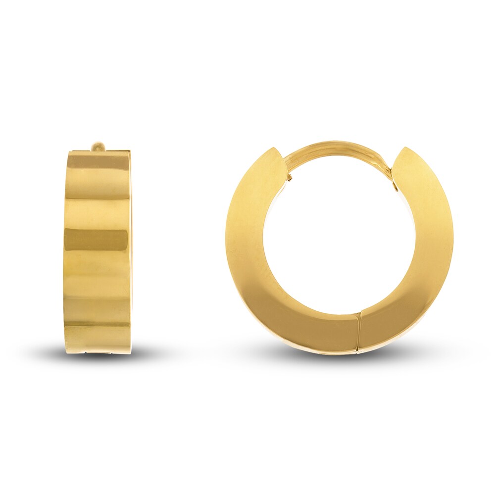 Huggie Earrings Gold Ion-Plated Stainless Steel 15mm P5VFx27i Huggie Earrings Gold Ion-Plated Stainless Steel 15mm P5VFx27i