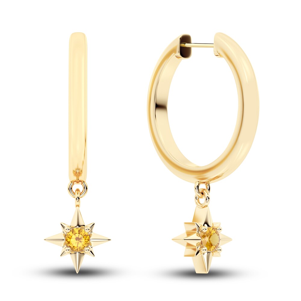 Juliette Maison Natural Citrine Starburst Hoops 10K Yellow Gold PBA68FV4 Juliette Maison Natural Citrine Starburst Hoops 10K Yellow Gold PBA68FV4