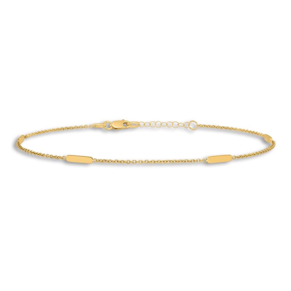 High-Polish Anklet 14K Yellow Gold 10\" PF7TDd6E High-Polish Anklet 14K Yellow Gold 10\" PF7TDd6E