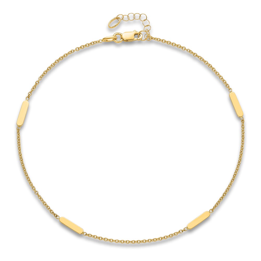 High-Polish Anklet 14K Yellow Gold 10\" PF7TDd6E High-Polish Anklet 14K Yellow Gold 10\" PF7TDd6E