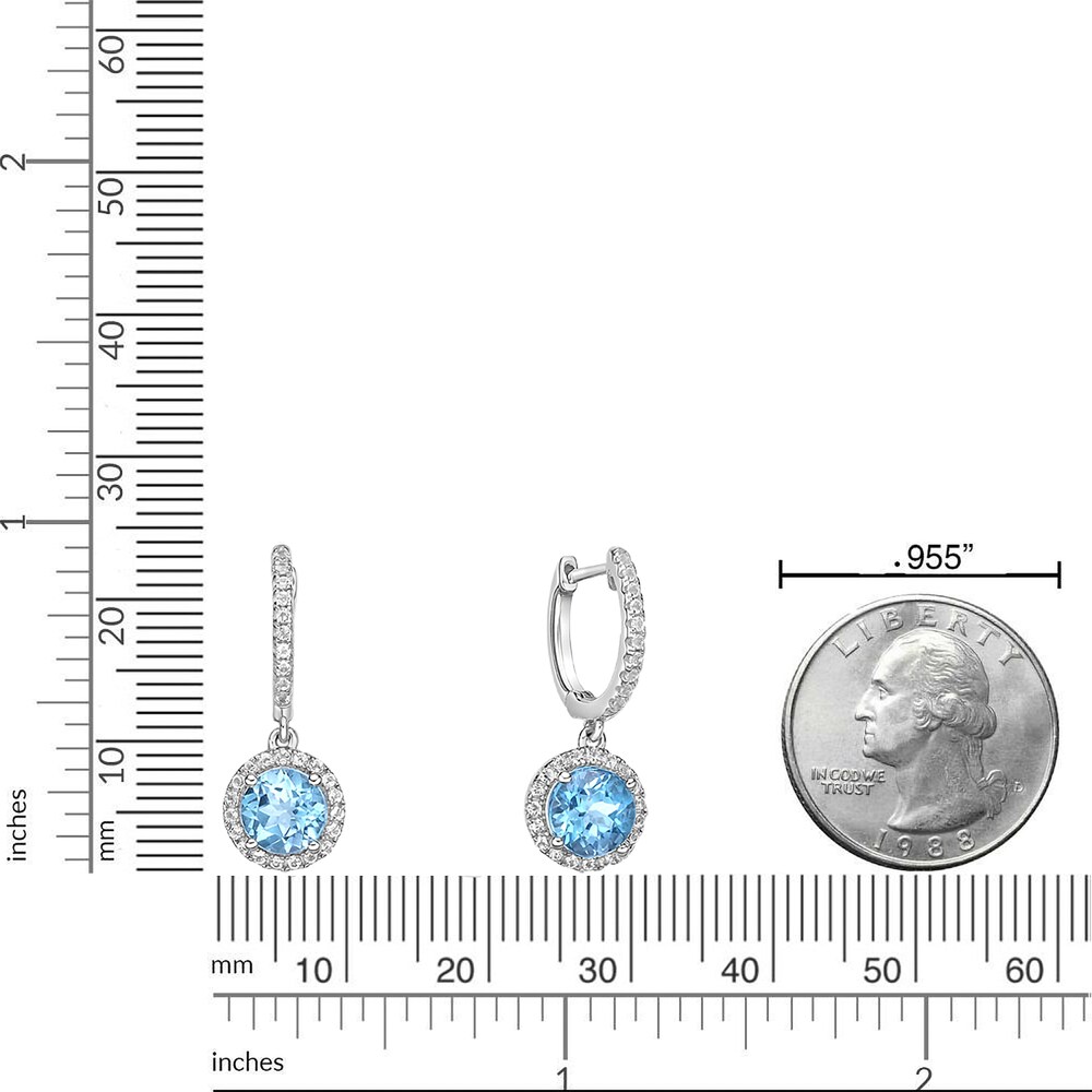 Natural Blue Topaz & Lab-Created White Sapphire Dangle Earrings Sterling Silver PTuZnicq Natural Blue Topaz & Lab-Created White Sapphire Dangle Earrings Sterling Silver PTuZnicq