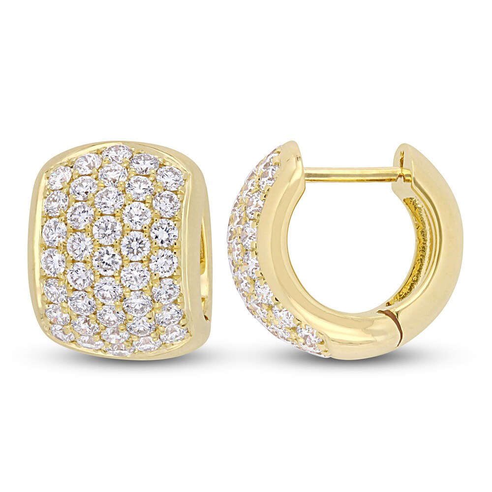 Diamond Huggie Hoop Earrings 2 ct tw Round 14K Yellow Gold PVj77mcm Diamond Huggie Hoop Earrings 2 ct tw Round 14K Yellow Gold PVj77mcm