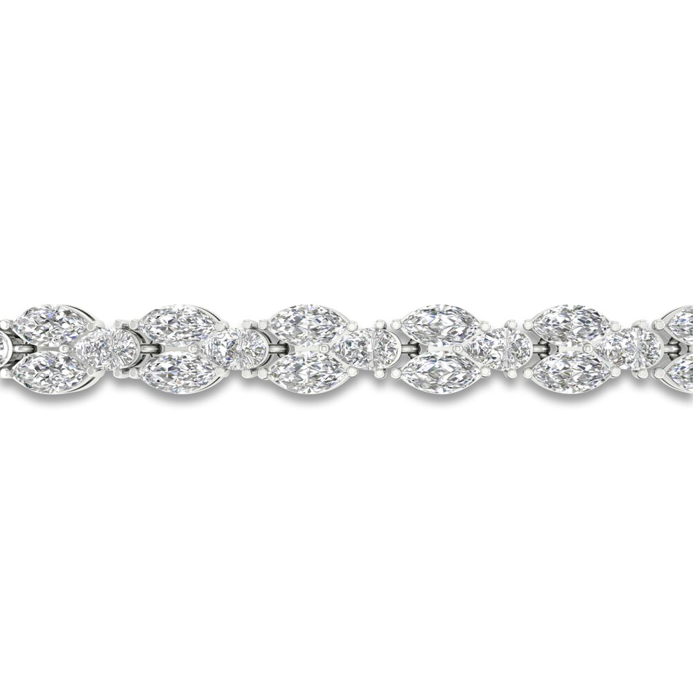 Lab-Created Diamond Bracelet 12 ct tw Pear/Marquise 14K White Gold 7.25\" PX5BGFko Lab-Created Diamond Bracelet 12 ct tw Pear/Marquise 14K White Gold 7.25\" PX5BGFko