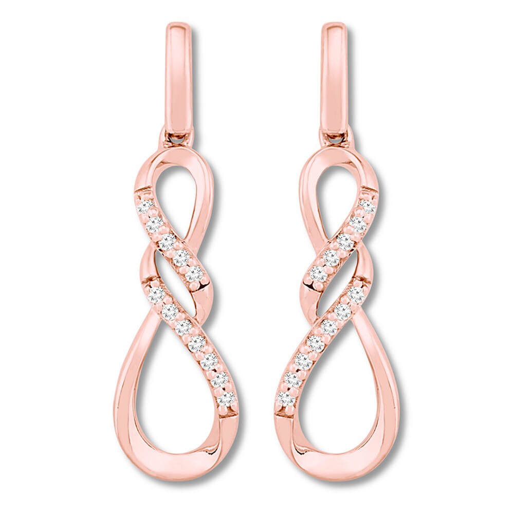Diamond Infinity Earrings 1/20 ct tw 10K Rose Gold PXfCOPzN Diamond Infinity Earrings 1/20 ct tw 10K Rose Gold PXfCOPzN