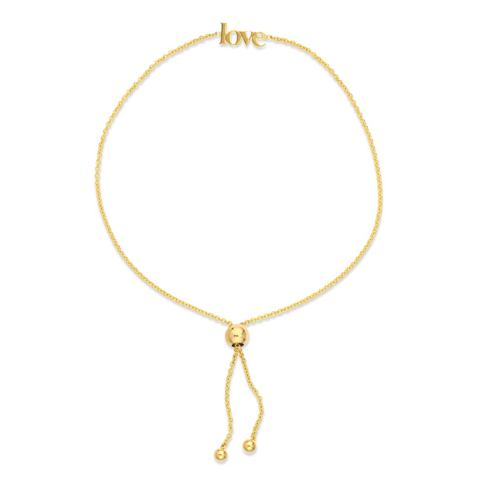 Mini \"LOVE\" Bolo Bracelet 14K Yellow Gold PbuuiInu Mini \"LOVE\" Bolo Bracelet 14K Yellow Gold PbuuiInu