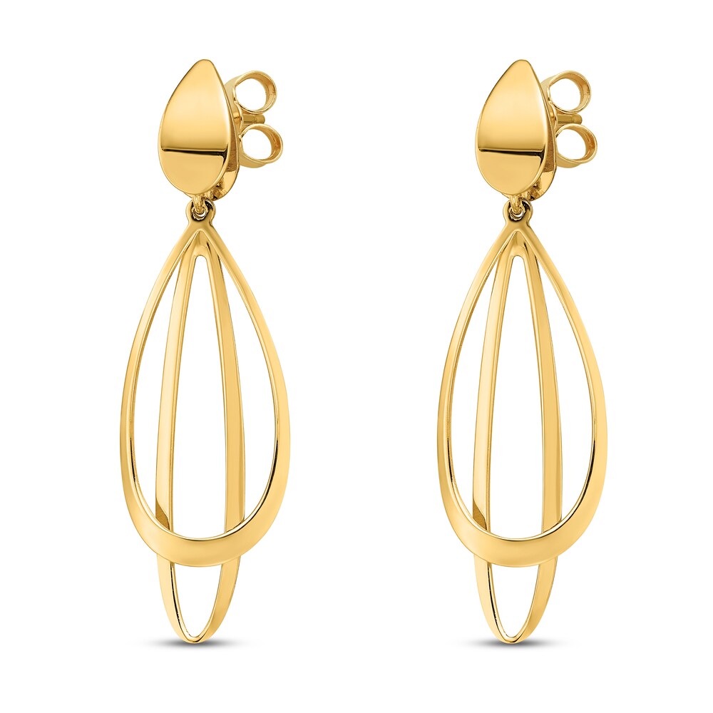 Brushed Dangle Earrings 14K Yellow Gold PgoxK5dB Brushed Dangle Earrings 14K Yellow Gold PgoxK5dB