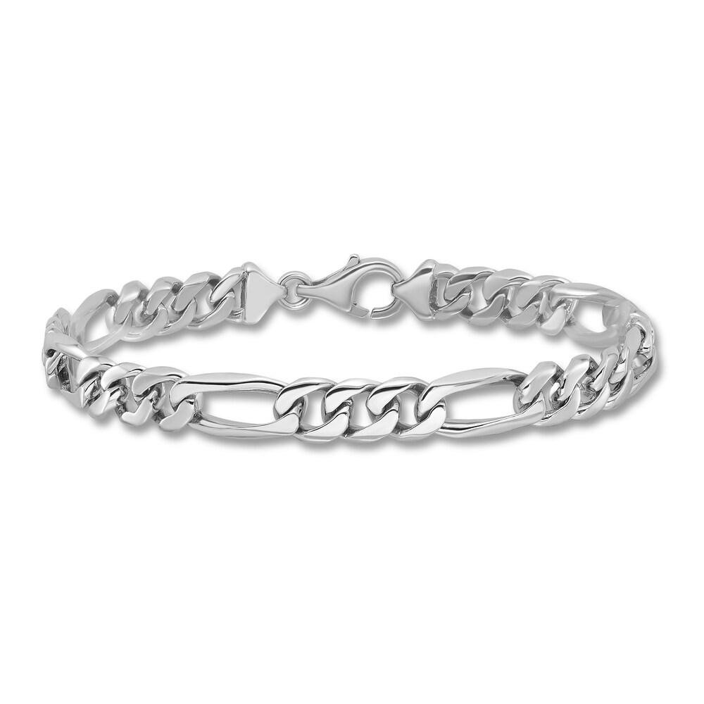Men's Figaro Chain Bracelet 14K White Gold 7.0mm 8" PjI2gtCU Men's Figaro Chain Bracelet 14K White Gold 7.0mm 8" PjI2gtCU