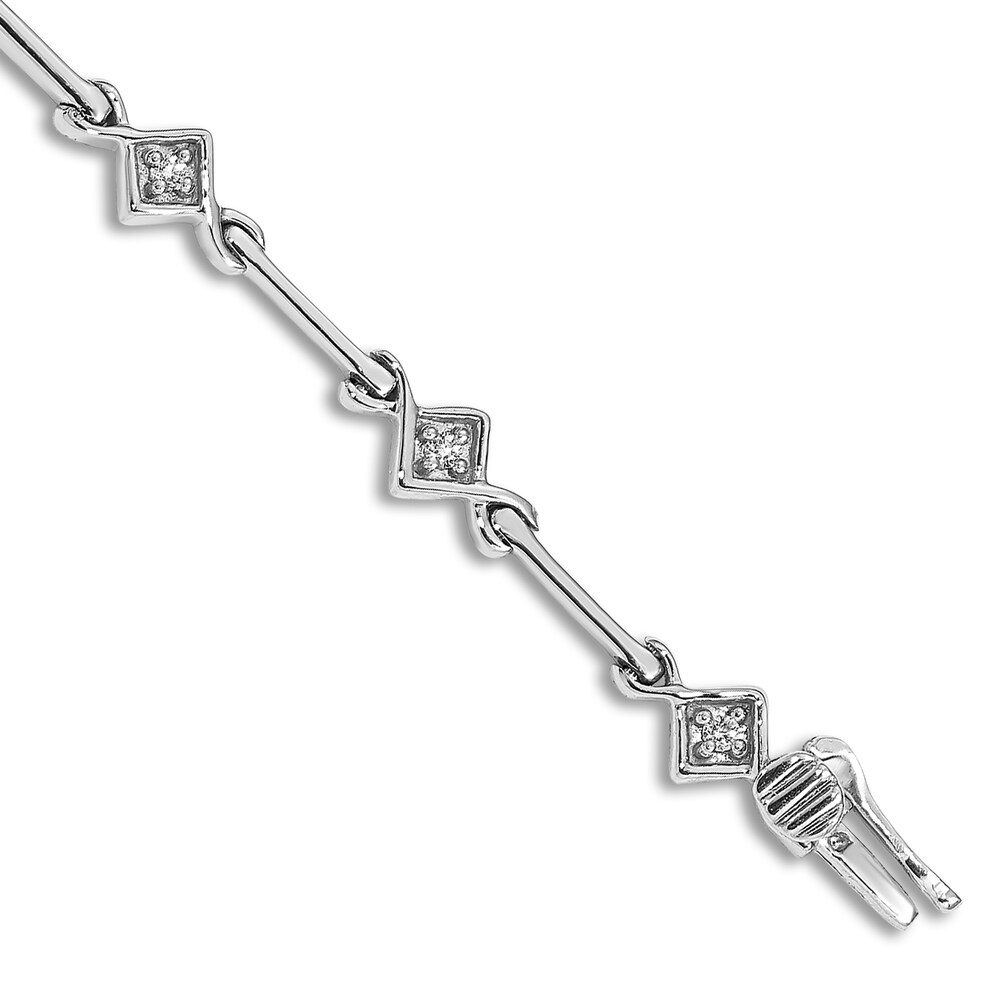 Diamond Bracelet 1/8 ct tw Round 14K White Gold 7.5\" PkdtfG86 Diamond Bracelet 1/8 ct tw Round 14K White Gold 7.5\" PkdtfG86