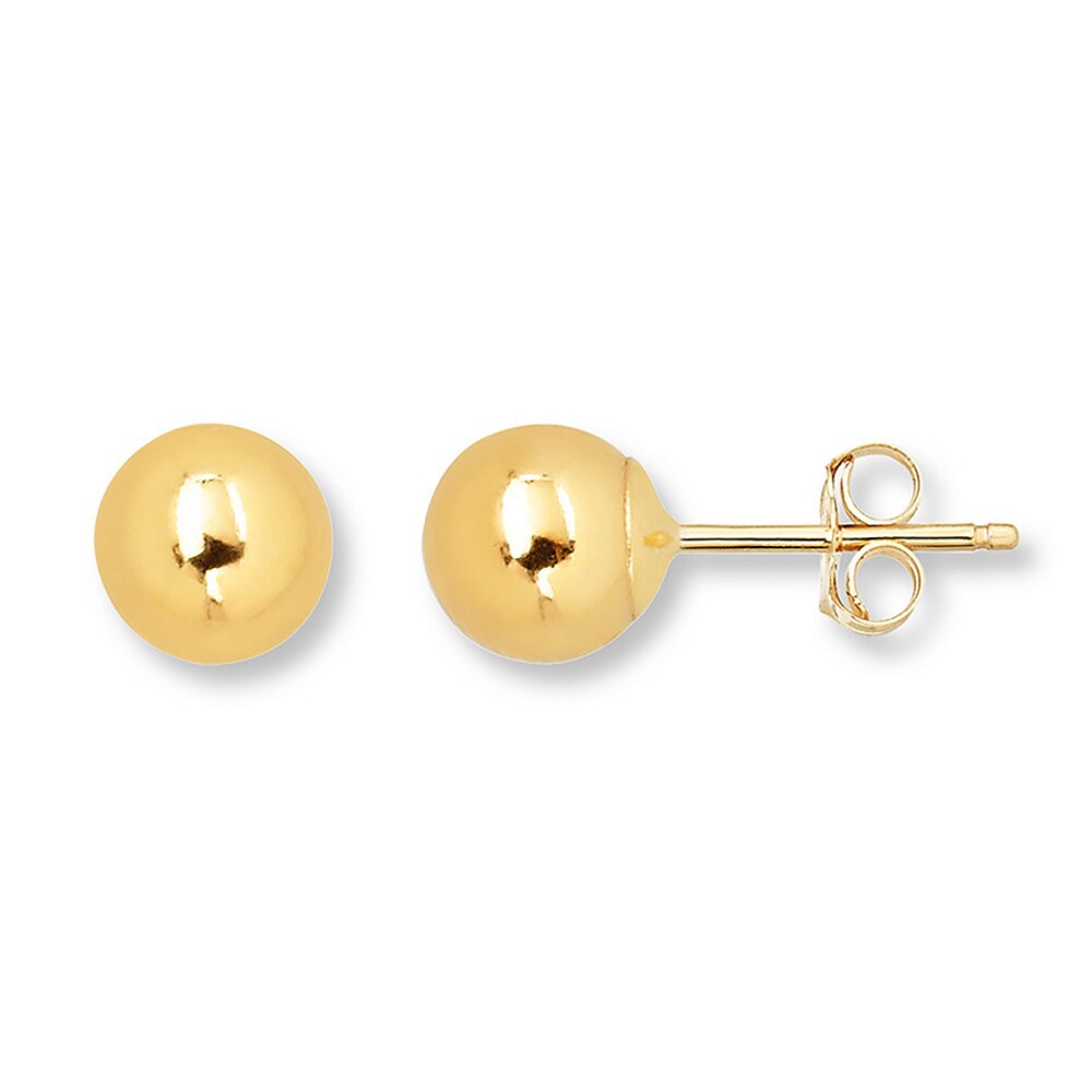 Ball Stud Earrings 6mm 14K Yellow Gold Psu05elQ Ball Stud Earrings 6mm 14K Yellow Gold Psu05elQ
